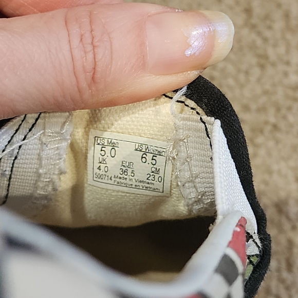 Vans Cherry Checkerboard Classic Slip On Sneaker - Picture 6 of 6